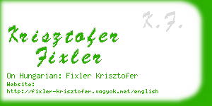 krisztofer fixler business card